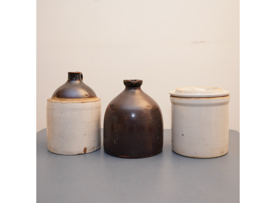 3 EARLY AMERICAN STONEWARE VESSELS