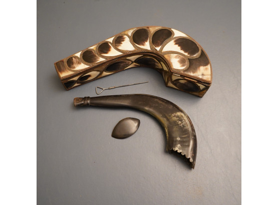 Ornate Case Holder For Carved Horn