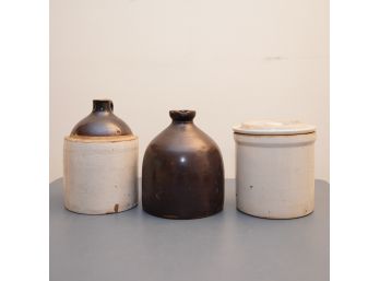 3 EARLY AMERICAN STONEWARE VESSELS