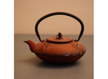 Cast Iron Red Teapot
