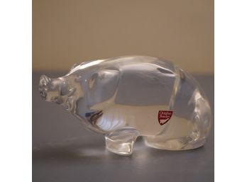 Orrefors Sweden Glass Pig