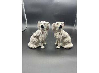 PAIR OF STAFFORDSHIRE POODLES, 6 INCHES HIGH