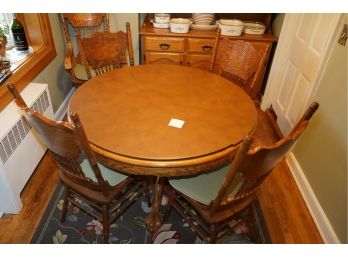 SET OF 8 CHAIRS DINNING ROOM TABLE WITH LEAF