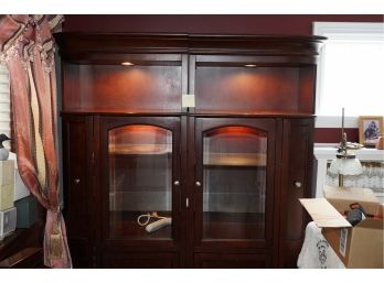 TWO PIECE WOOD CABINET