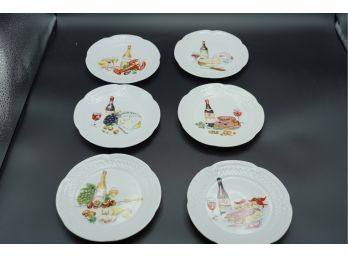 SET OF 6 PLATES MADE IN FRANCE SERRY