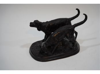 SOLID BRASS DOGS STATUE