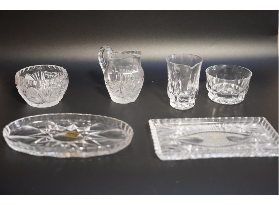 LOT OF 6 ASSORTED GLASS