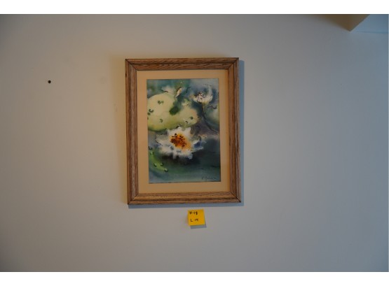 SIGNED WATERCOLOR  BY F. JOHNSON WITH WOOD FRAME