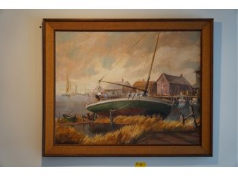 VINTAGE 1970S OIL AND CANVIS SIGNED