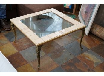 SOUTHWESTERN STYLE TABLE WITH BRASS LEGS