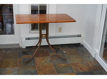 WORMWOOD TOP TABLE WITH BRASS LEGS