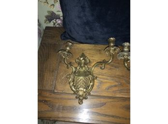 FRENCH PROVINCIAL BRASS CANDLE HOLDERS