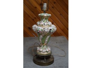 ANTIQUE LAMP WITH BRASS STAND