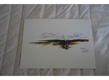 FLOCK OF CROWS, SIGNED PRINT ON PAPER