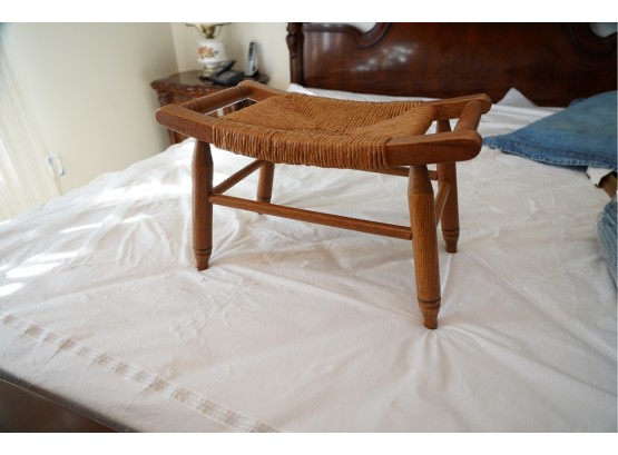 SMALL WOODEN WOVEN BENCH