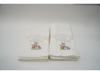 LOT OF 2 HOTEL EMBROIDERED NAPKINS