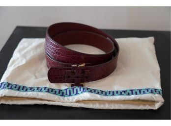 TORY BURCH RED LEATHER BELT WITH DUST BAG