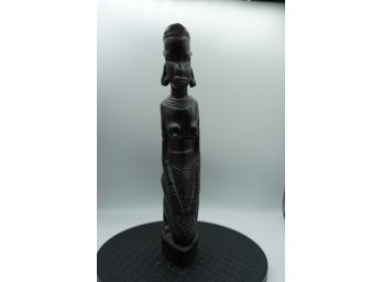 HAND CARVED IN TANZANIA SCULPTURE, 8IN HEIGHT