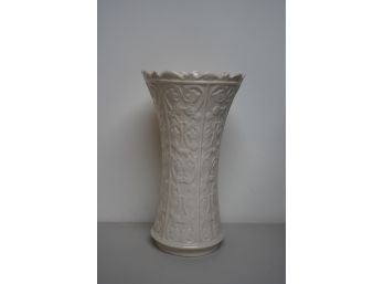 TALL FLOWER LENOX VASE WITH GOLD TRIM