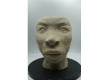 HAND MADE SCULPTURE OF A FACE BUST 13IN  HEAVY