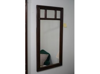 BROWN WOOD HANGING MIRROR, 22X44 INCHES