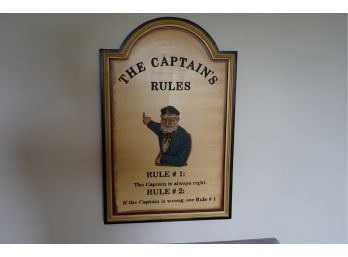 THE CAPTAIN'S RULES WALL HANGER , 17.5X27 INCHES