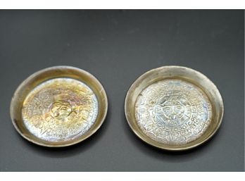 PAIR OF ANTIQUE .925 STERLING COASTERS
