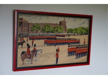 NEEDLE POINT PICTURE OF SOLDIERS ENGLISH , 32X21 INCHES