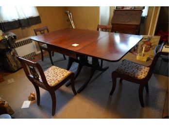 ANTIQUE FOLDABLE TABLE WITH 4 CHAIRS