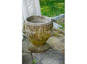VINTAGE CEMENT OUTDOOR PLANTER, 17IN HEIGHT
