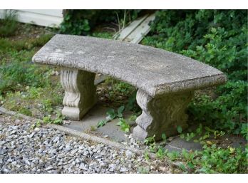 VINTAGE OUTDOOR CEMENT BENCH, GREAT CONDITION 3 PIECE