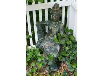 ASIAN STYLE CEMENT STATUE, 33 INCHES