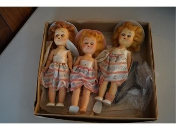 LOT OF 3 VINTAGE SMALL DOLLS