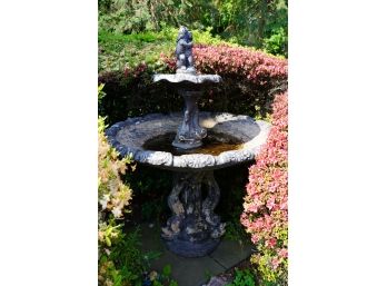 OUTDOOR LARGE CEMENT FOUNTAIN, COMES APART