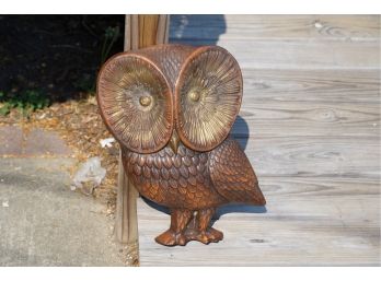 OWL PLASTER HANGING DECORATION, 16IN HEIGHT