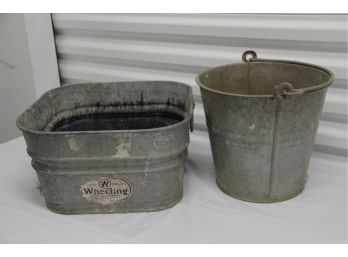 Vintage Metal Wash Buckets