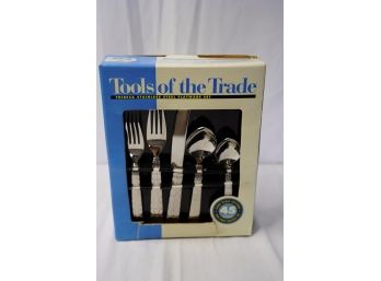 NEW TOOLS OF THE TRADE STAINLESS STEEL FLATWARE SET, 45 PIECE