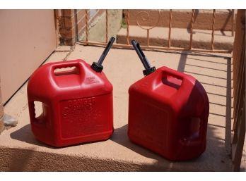 LOT OF 2 GAS CONTAINERS, 5 GAL.
