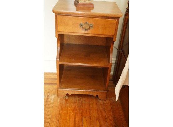 WOOD SIDE TABLE TWO TIER WITH 1 DRAWER,