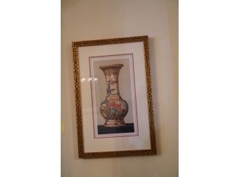 PRINT OF A VASE WITH GOLD FRAME, 25X17 INCHES