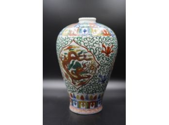 HAND PAINTED IN HONG KONG VASE, 9.5IN HEIGHT
