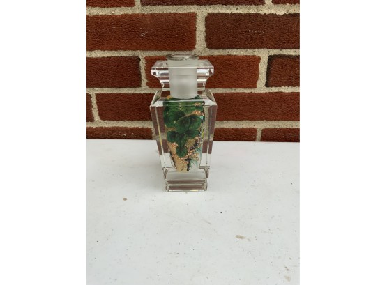GLASS VASE, SIGNED, 7IN HEIGHT
