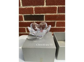 ORREFORS CRYSTAL BOWL, 6x4 INCHES