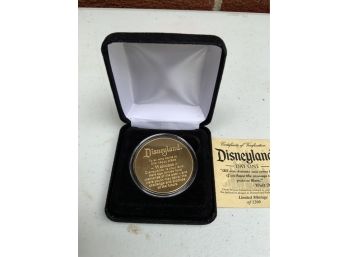 RARE: DISNEY LAND DAY ONE COIN, LIMITED MINTAGE OF 1200