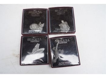 LOT OF 4 SEAGULL PEWTER PINS