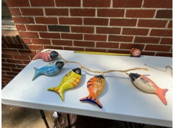 HAND PAINTED HANGING FISH DECORATIONS
