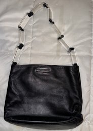 Prada Leather Shoulder Bag With Acrylic Handle