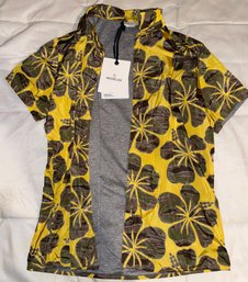 Moncler Yellow Floral Pattern Button Shirt Size L