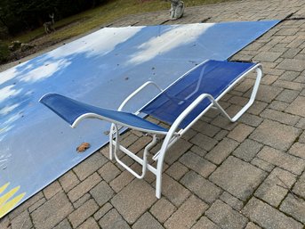 Outdoor Chaise Lounge Blue And White
