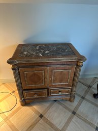 French King Louis XVI Style Nightstand With Marble